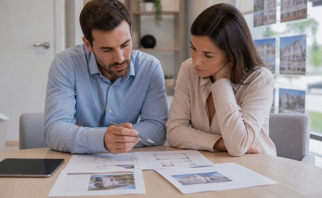 Clientes comparando opciones hipotecarias antes de decidir